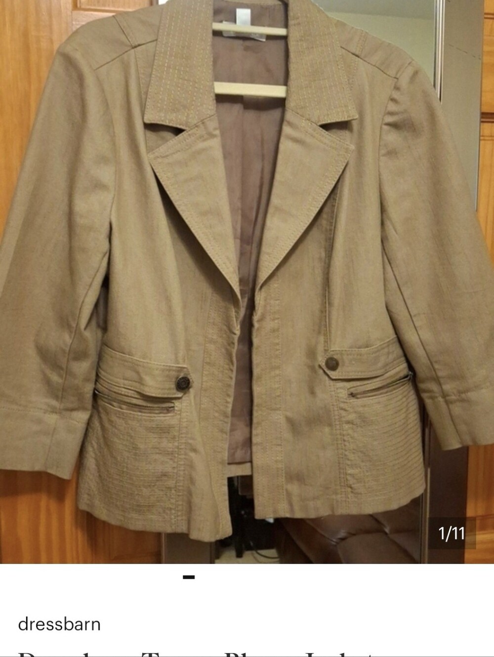 Dressbarn Taupe  Blazer Jacket